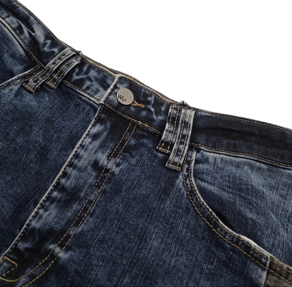 Wash Lab Denim Mixed Denim Maxi Skirt - Picture 8 of 14